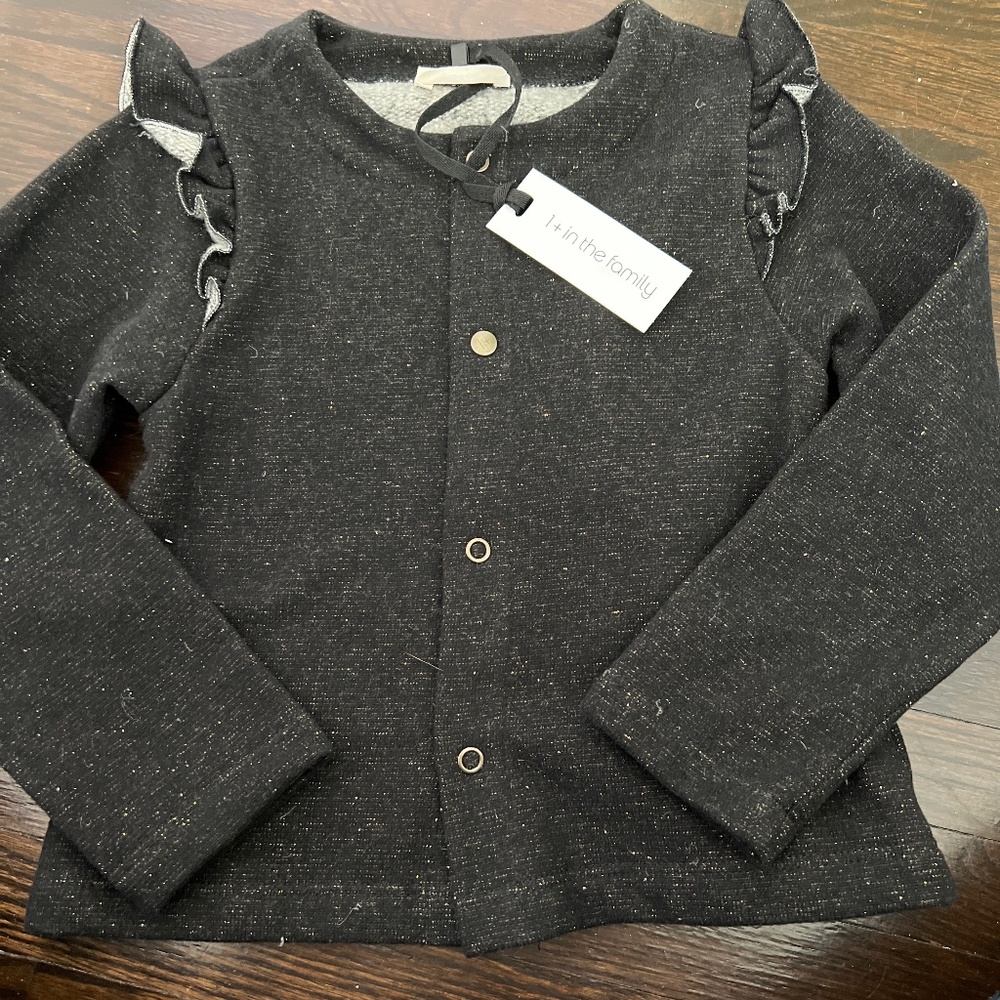 Girls cardigan with snaps and ruffle